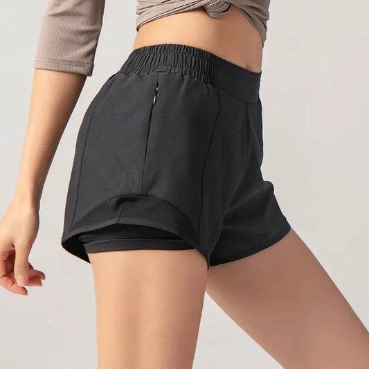 2024 Sport Shorts Women Sportswear Double-deck Running Shorts Yoga Bottoms Summer Gym Fitness Training Jogging Short Pants Zen fit plus