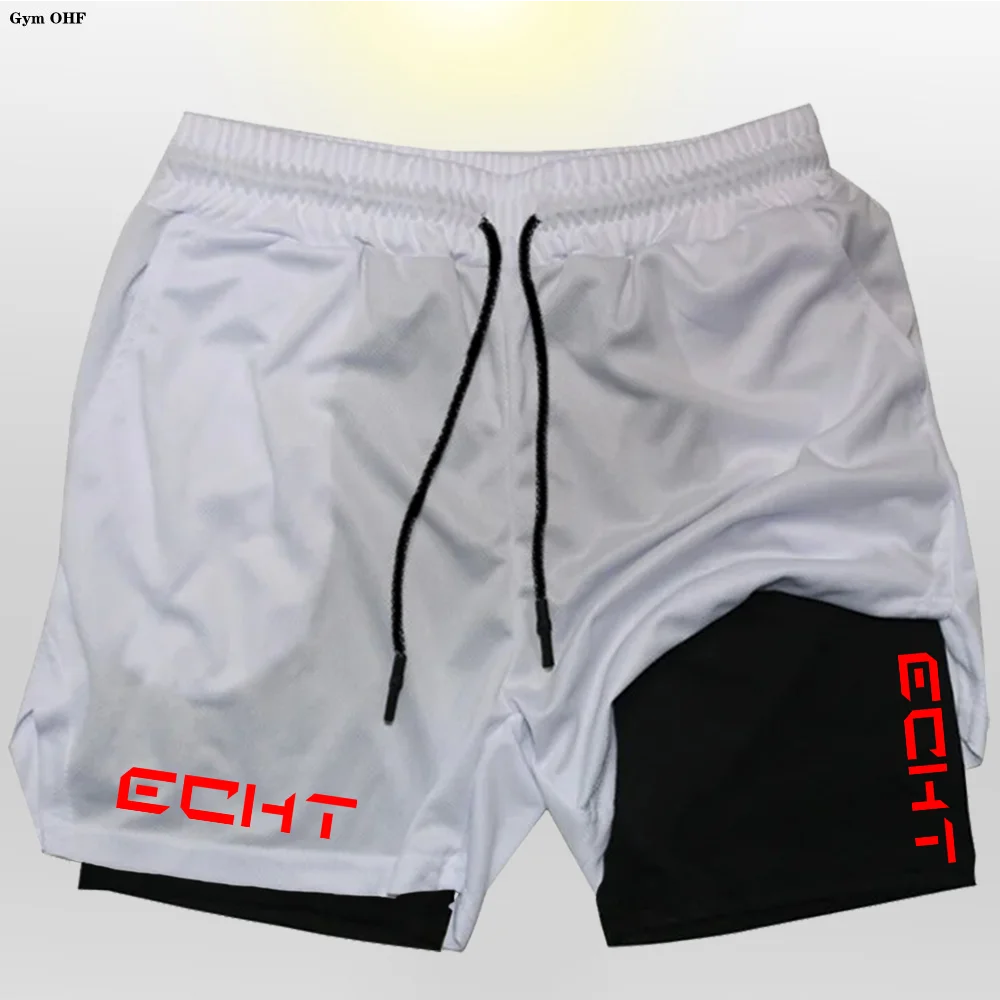 Running Shorts Men Fitness Gym Training 2 in 1 Sports Shorts Quick Dry Workout Jogging Double Deck Short Pant Zen fit plus