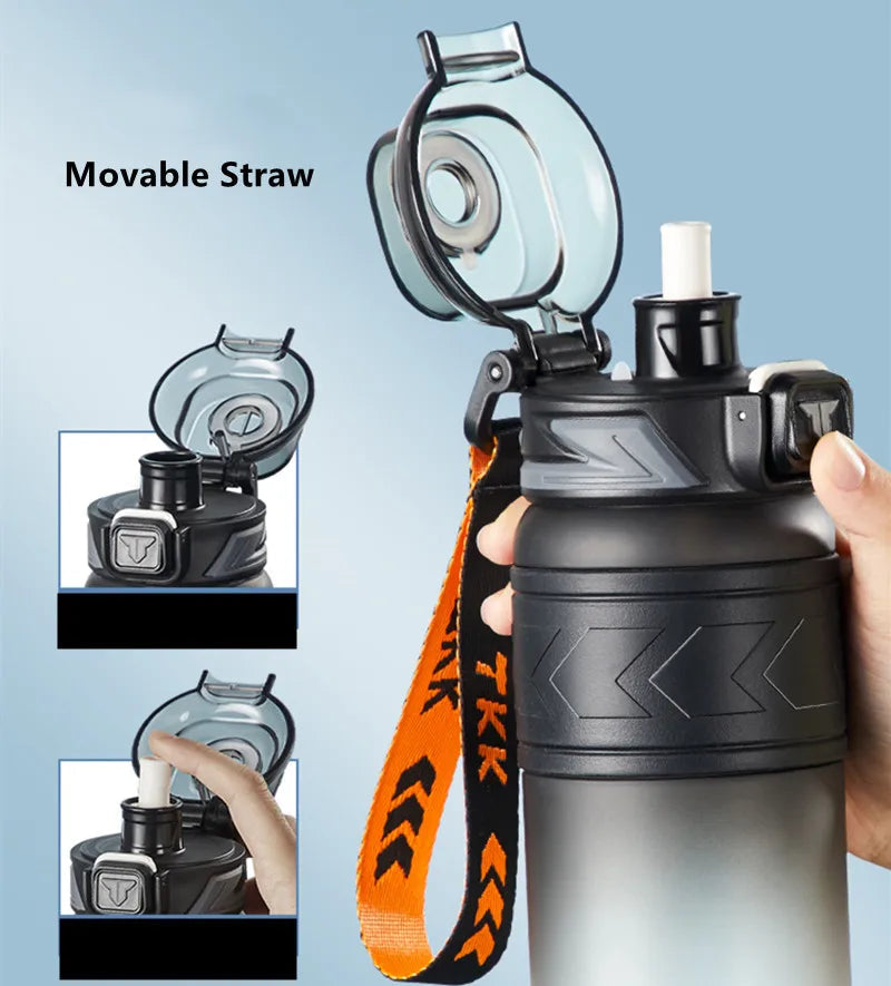 1000ml/600ml High Quality Tritan Material Water Bottle With Straw Portable Durable Gym Fitness Outdoor Sport Drinking Bottled Zen fit plus