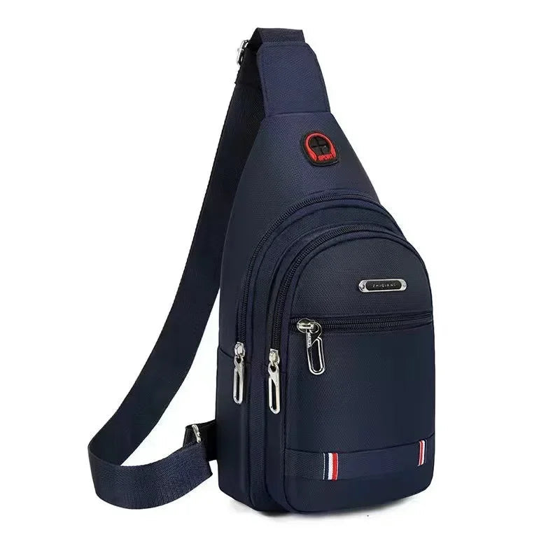Waterproof Black Chest Shoulder Bag Men's Oxford Cloth Sling Small Backpack Large Capacity Crossbody Daypack Satchel Bag Women Zen fit plus