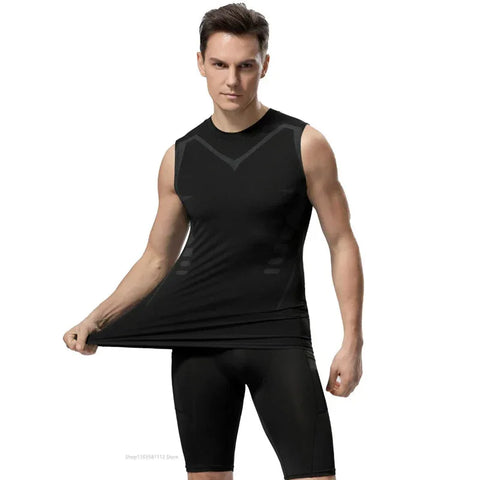 Men's Running Compression Shirts Short Sleeve Sport Gym Tees Fitness Quick Dry Sweatshirt Jogging Tracksuit Athletic Shirt Tops - Zen Fit Plus