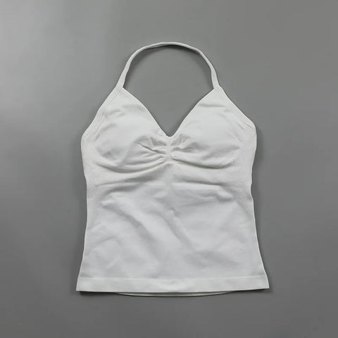 Impact Longline Strappy Top Women Seamless Yoga Tank Tops Ruched Backless Gym Clothes Workout Sleeveless Shirts With Buit In Bra Zen fit plus