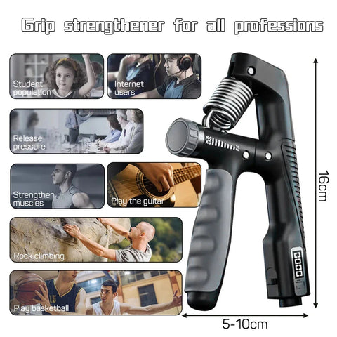 Smart Counting Hand Grip Strengthener 10-100Kg Wrist Expander Finger Exerciser for Trainers Muscle Recovery Fitness GymTraining Zen Fit Plus