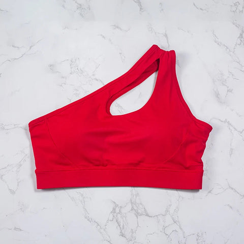 DIAS FIT JOY Women One Shoulder Sports Bras Yoga Top Vest Yoga Gym outdoor sport Running Fitness Underwear Zen fit plus