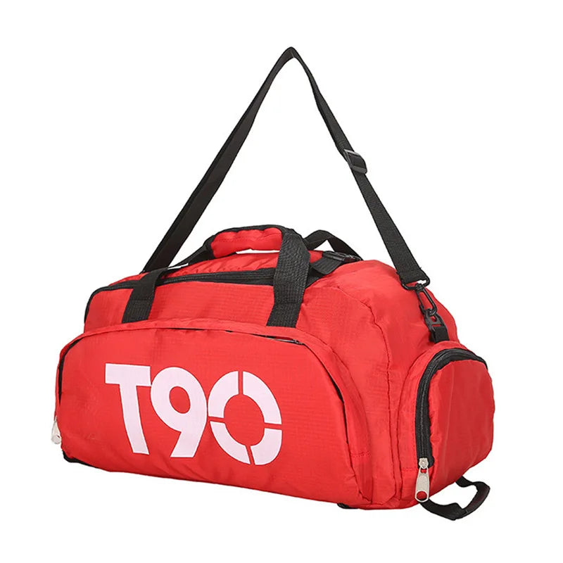 T90 Gym Backpack Women Fitness Travel Boston Trip Luggage Handbag Sports Shoe Shoulder Duffle Weekend Big Cross Tote Bag for Man Zen fit plus