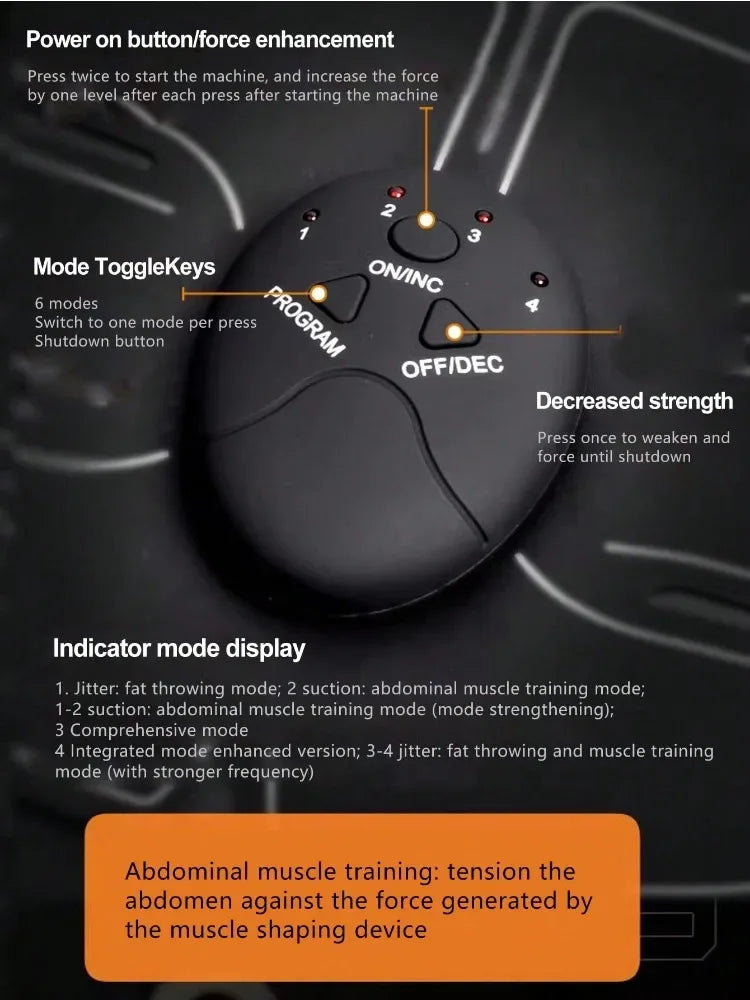 EMS Abdominal Muscle Patch Fitness Abdominal Massage Instrument Home Fitness Equipment Abdominal Fitness Instrument - Zen Fit Plus