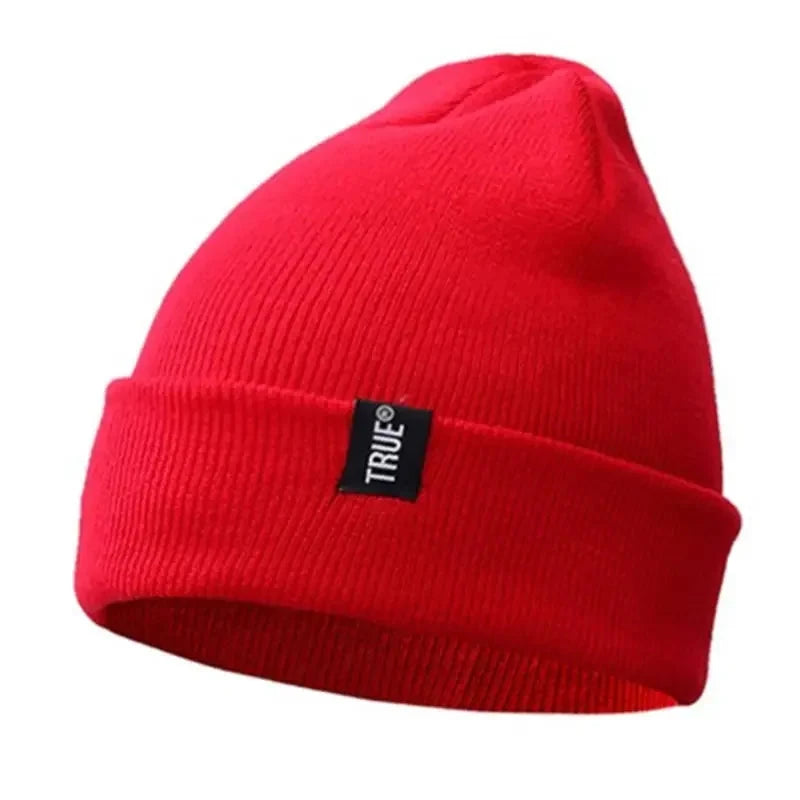 Letter True 10 Colors Casual Beanies for Men Women Fashion Knitted Winter Hat Solid Hip-hop Skullies Hat Bonnet Unisex Cap Zen Fit Plus