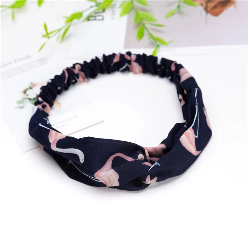 Fashion Women Girls Summer Bohemian Hair Bands Print Headbands Vintage Cross Turban Bandage Bandanas HairBands Hair Accessories Zen Fit Plus