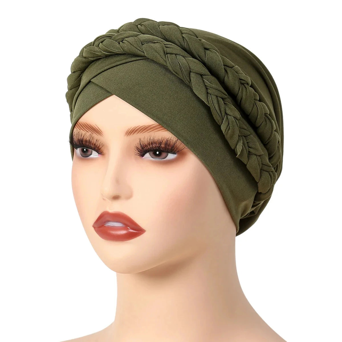 Lady Women Hat Chemo Cap Muslim Braid Head Scarf Turban Head Wrap Cover  Hair Loss Islamic Headwear Zen Fit Plus