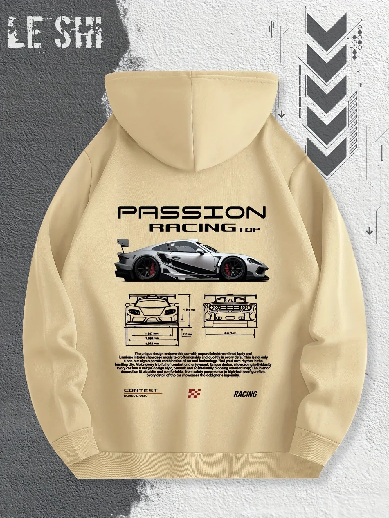 Men'S Passionate Racing Graphic Hoodie Featuring Race Cars and Sports Car Illustrations, Perfect for Everyday Wear - Zen Fit Plus
