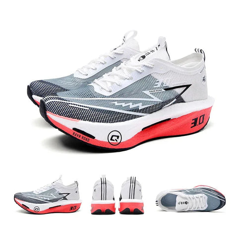 Men's Carbon Board Sneakers Anti-slip Cushioned Comfortable Racing Training Running Shoes Mesh Tennis Shoes Casual for Women - Zen Fit Plus