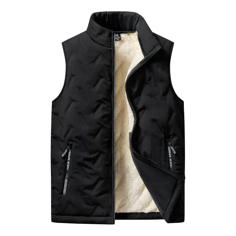 Autumn and winter fashion men's cotton vest jacket casual multifunctional plus size warm standing collar sleeveless men's top - Zen Fit Plus