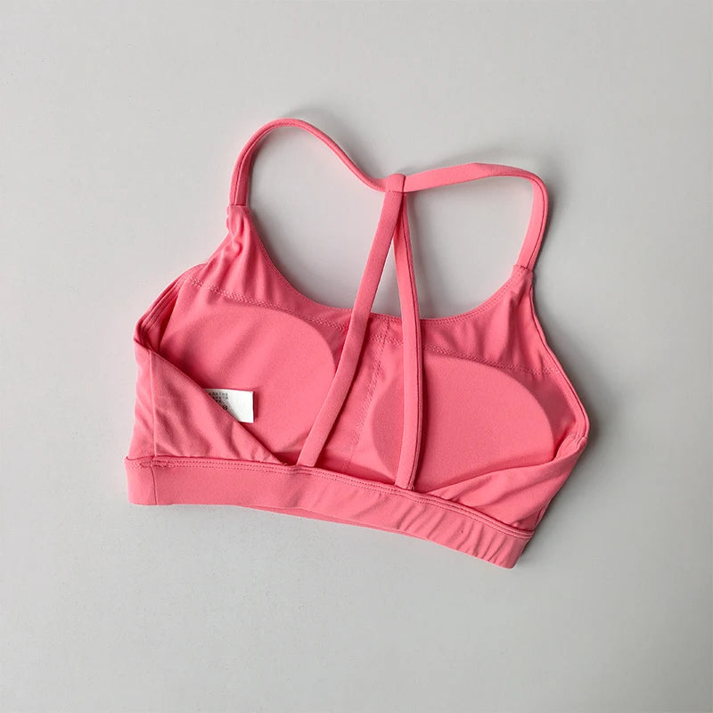 Nude Gathering Sports Bra Women's Sexy Back Shockproof Fitness Bra Quick Drying Pilates Training Sports Running Yoga Tank Top Zen fit plus