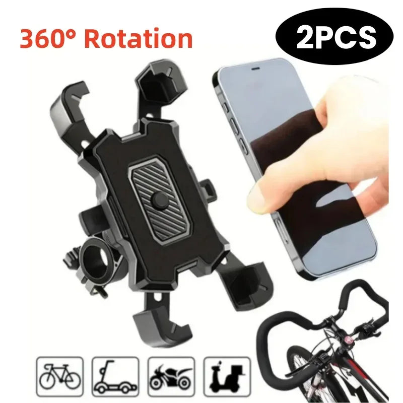 2PCS 360° Rotatable & Adjustable Bike/Motorcycle Phone Mount - Shockproof, Anti-Slip Holder For phone, - Durable Abs Material - Zen Fit Plus