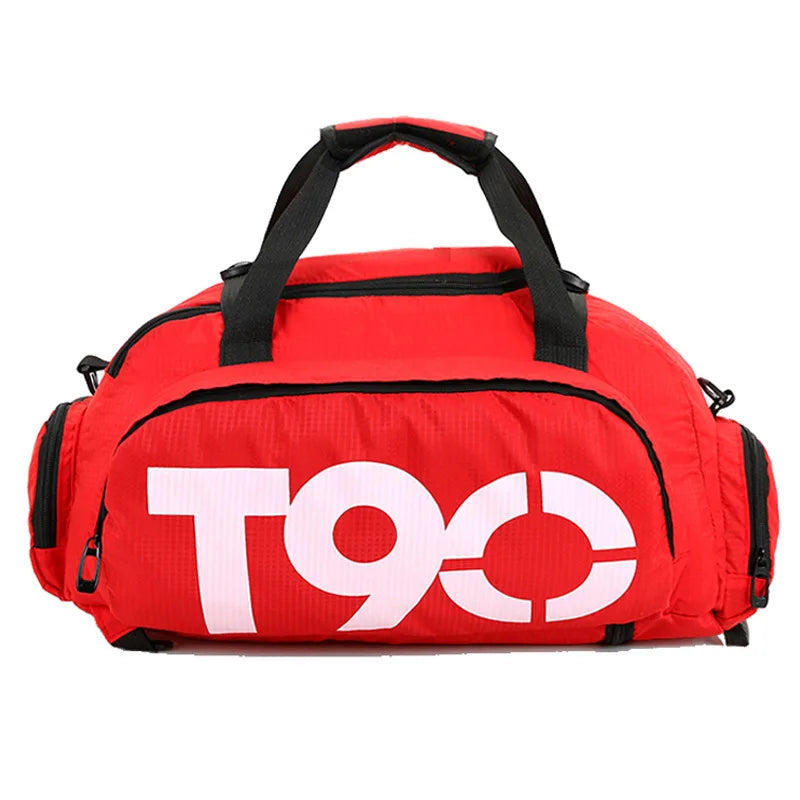 T90 Gym Backpack Women Fitness Travel Boston Trip Luggage Handbag Sports Shoe Shoulder Duffle Weekend Big Cross Tote Bag for Man Zen fit plus
