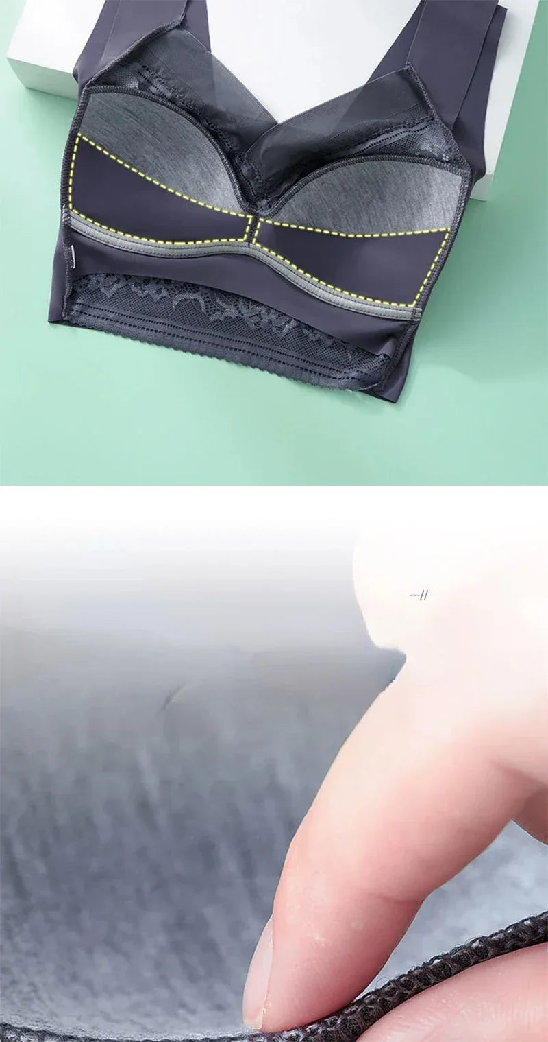 L-6L Women Large Bra Push Up Ice Silk Seamless upper Bralette Lace Wireless Summer Bras Plus Size Top Lingerie Underwear 15019 - Zen Fit Plus