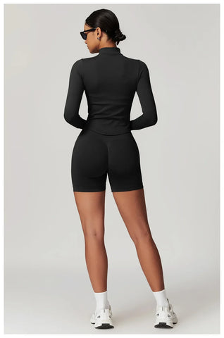 Hearuisavy Autumn Running Zipper Workout Jacket Women Long Sleeve Sportswear Gym Top Female Quick-Dry Yoga Clothing Sport Coat - Zen Fit Plus