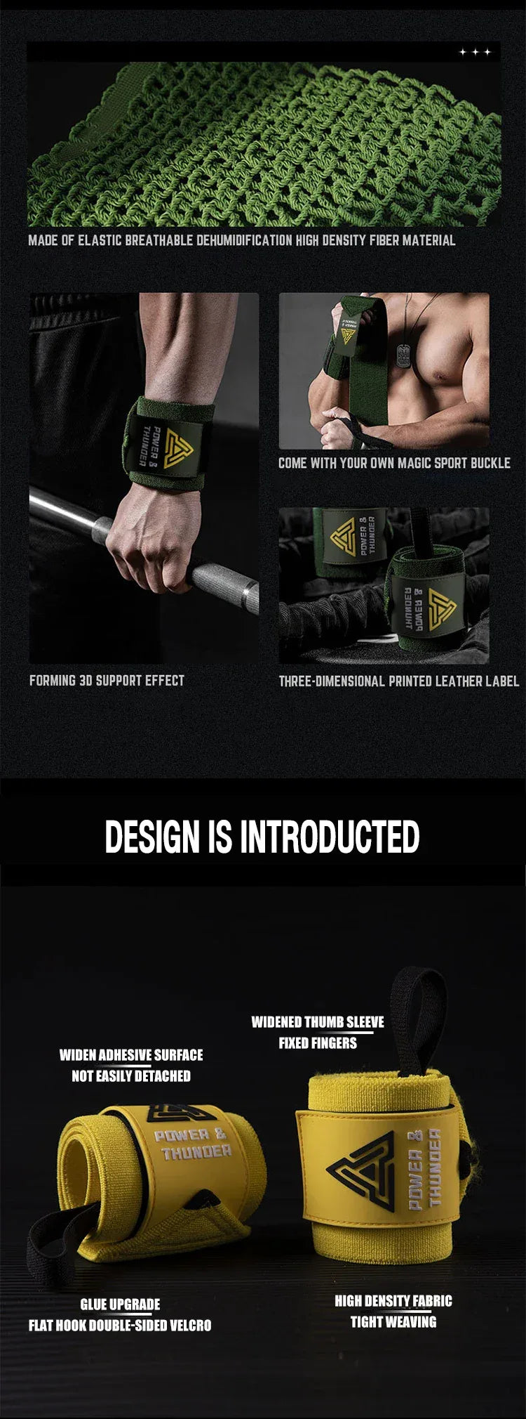 Premium Wrist Support Fitness Wristbands Protect Your Wrist During GYM Workouts Ideal for Intense Bench Press Deadlift - Zen Fit Plus