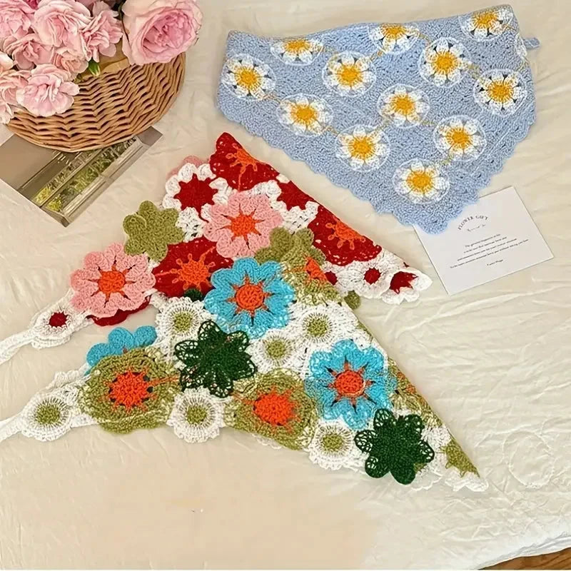 Elegant Knitted Triangle Scarf Headband for Women Fashion Girl strawberry Versatile pattern Hair Band Hair Accessory Zen Fit Plus