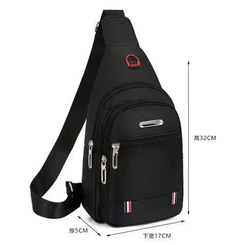 Waterproof Black Chest Shoulder Bag Men's Oxford Cloth Sling Small Backpack Large Capacity Crossbody Daypack Satchel Bag Women Zen fit plus