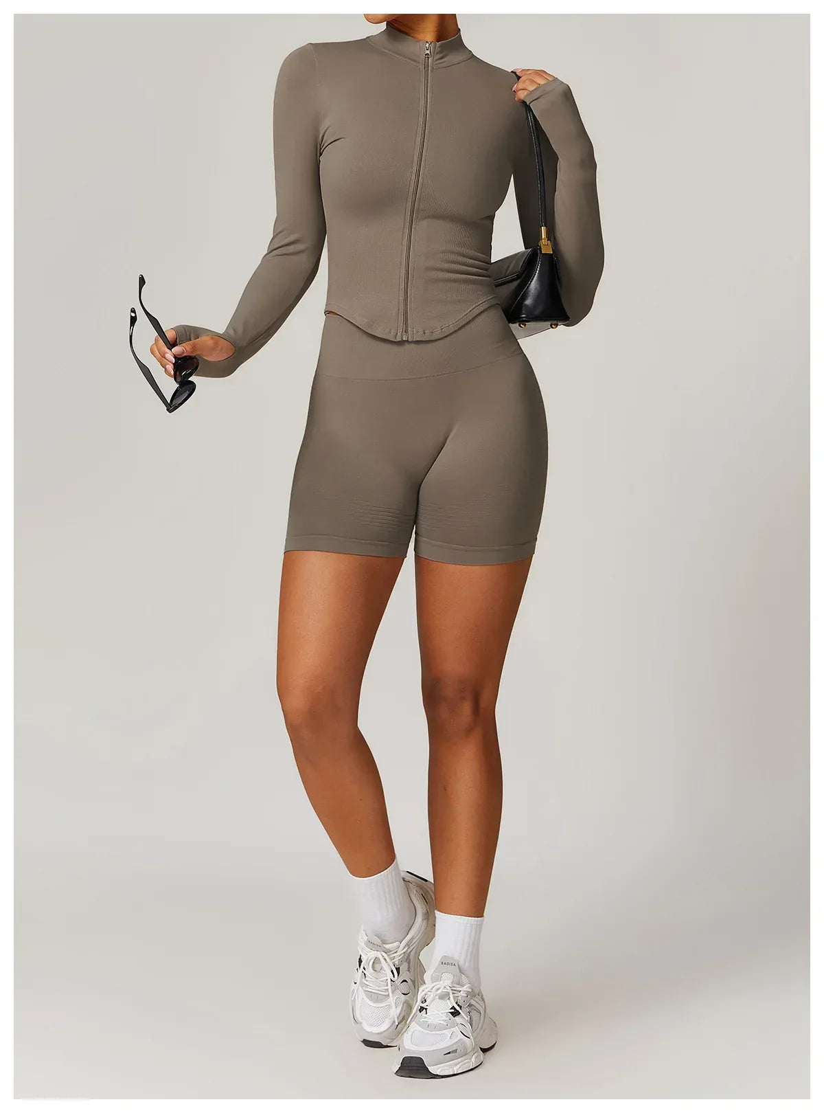 Hearuisavy Autumn Running Zipper Workout Jacket Women Long Sleeve Sportswear Gym Top Female Quick-Dry Yoga Clothing Sport Coat - Zen Fit Plus