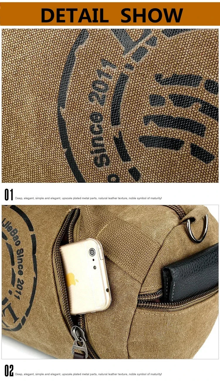 Male Canvas Sport Bag Durable Multifunction Handbag Men Training Gym Bags Women Fitness Shoulder Bag Outdoor Sporting Backpack - Zen Fit Plus