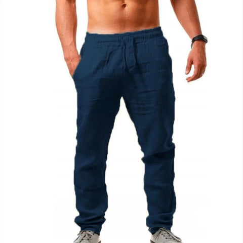 Men's Lightweight Long Pants Summer Solid Color Breathable Loose Trousers Male Elastic Waist Casual Pants Harajuku Trousers Zen fit plus