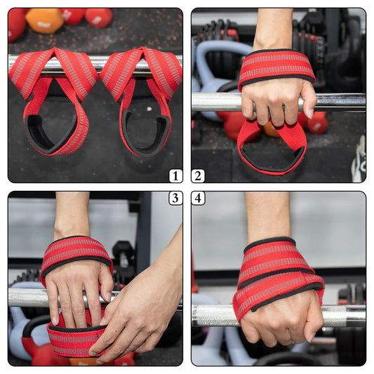 2PCS Weightlifting Hand Belt Anti-Slip Sport Fitness Wrist Wraps Straps Gym Support Lifting Grip Belt Fitness Bodybuilding Zen fit plus