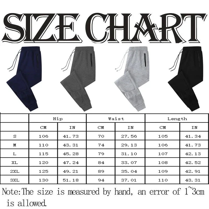 Unisex Sweatpants Side Zipper Pockets Men Joggers Track Pants Elastic Waist Sport Casual Trousers Baggy Fitness Gym Clothing - Zen Fit Plus
