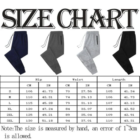 Unisex Sweatpants Side Zipper Pockets Men Joggers Track Pants Elastic Waist Sport Casual Trousers Baggy Fitness Gym Clothing - Zen Fit Plus