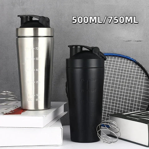 Stainless Steel Protein Shaker Cup Portable Fitness Sports Mug Nutrition Shakers Cup Water Bottles Water Cup Portable Shakers Zen fit plus
