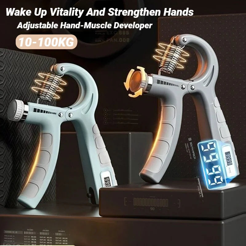 10-100Kg Adjustable Hand Grip Strengthener Trainer With Counter Wrist Forearm And Exerciser For Muscle Building Strength Zen Fit Plus