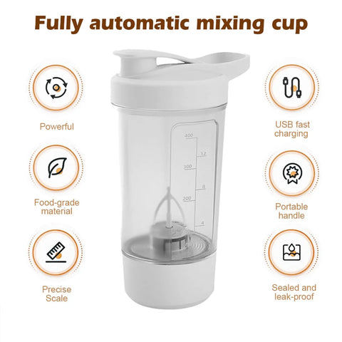 Electric Protein Shaker Bottles Rechargeable Mixer Cup Shakes Meal Replacements BPA-Free Tritan 13.5oz Automatic Mixer Bottle Zen fit plus