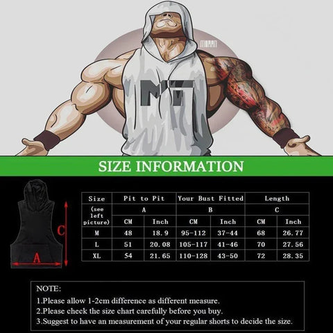 Men's Sports Running Vest Summer Top Weight Training Bodybuilding Vest Gym Workout Fitness Hoodie Men's Hooded Vest - Zen Fit Plus
