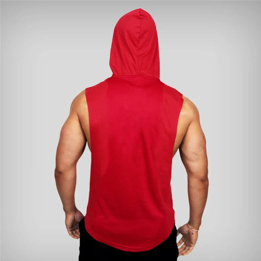 Bodybuilding Stringer Hoodies Gym Sleeveless Hooded Fitness Tank Tops Mens Running Sport Clothing Cotton Breathable Cool Shirt Zen fit plus