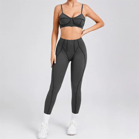 2025 Women Nude Straps Yoga Sets Squat Proof Sports Bra Workout High Waist Leggings Fitness Pant Female Active Wear Suits - Zen Fit Plus