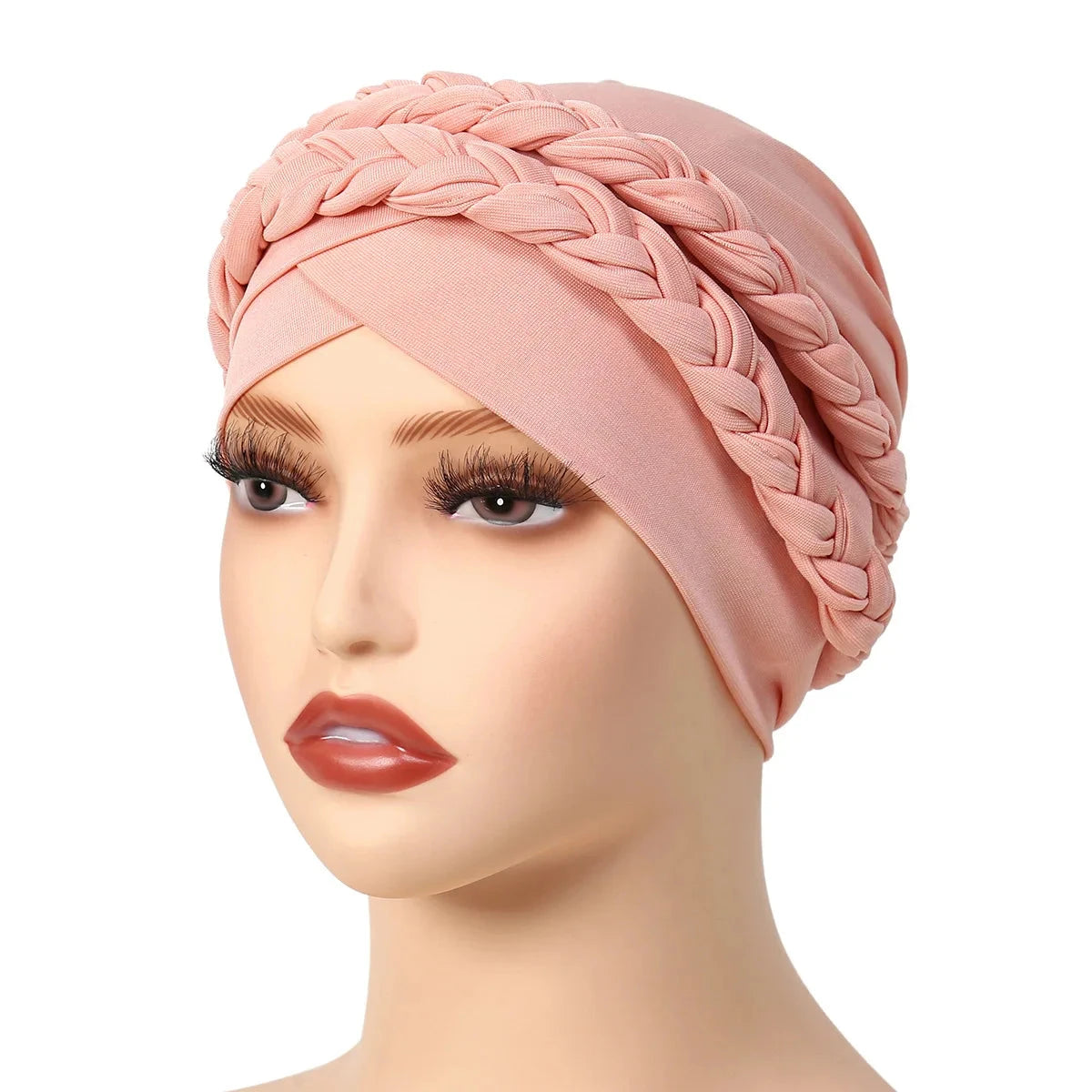 Lady Women Hat Chemo Cap Muslim Braid Head Scarf Turban Head Wrap Cover  Hair Loss Islamic Headwear Zen Fit Plus
