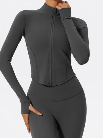 Hearuisavy Ultra-Soft Fabrics Casual Tight Sports Jackets Women Zipper Yoga Clothes Female Quick-Dry Long Sleeve Sportswear - Zen Fit Plus