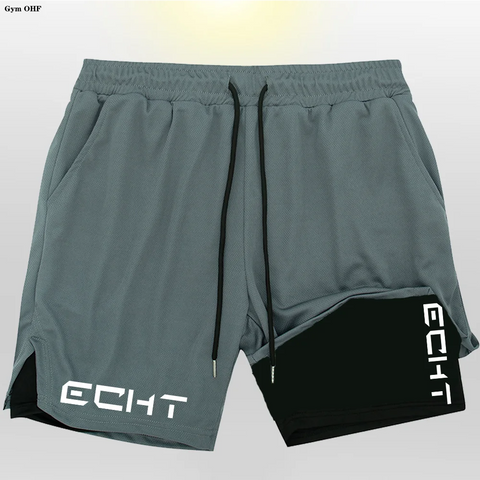 Running Shorts Men Fitness Gym Training 2 in 1 Sports Shorts Quick Dry Workout Jogging Double Deck Short Pant Zen fit plus