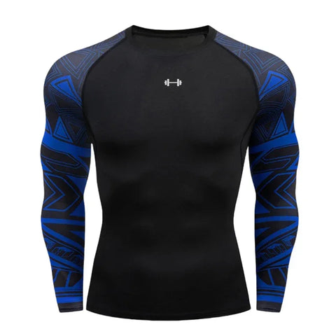 Gym Compression Dry Fit Men's Long Sleeves Fitness T-shirt Spring And Autumn Outdoor Sports Running Tees Sportswear Tops T-shirt - Zen Fit Plus