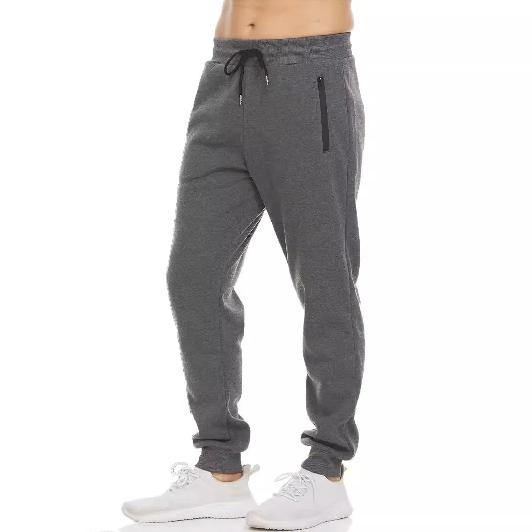 Unisex Sweatpants Side Zipper Pockets Men Joggers Track Pants Elastic Waist Sport Casual Trousers Baggy Fitness Gym Clothing - Zen Fit Plus