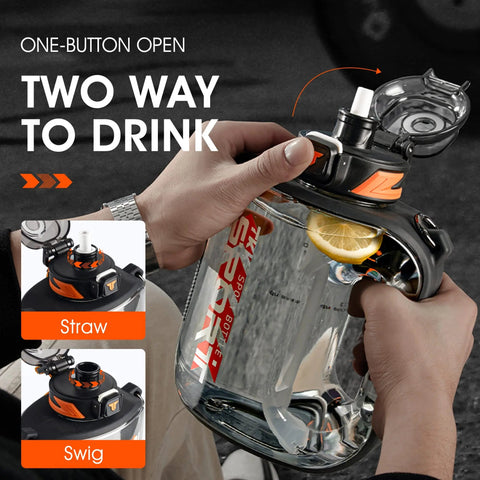 TKK 1/1.6/2L Sports Water Bottle TRITAN Large Capacity Creative Cup Heat Resistant Outdoor Adult Travel Kettle Gym Fitness Jugs Zen fit plus