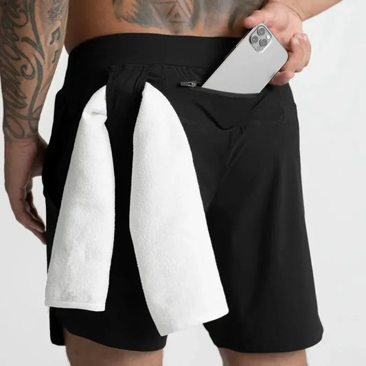 Men Quick Dry Exercise Tranning Shorts Running Fitness Basketball Sports Gym Crossfit Sweatpants with Zipper Back Phone Pouch Zen fit plus