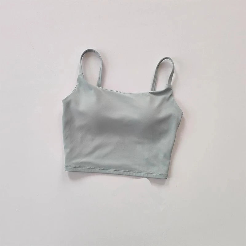 Small Sling Vest Integrated Fixed Gathering Sports Underwear Women's Bra Beauty Back Training Fitness Bra Summer Clothing Suit Zen fit plus