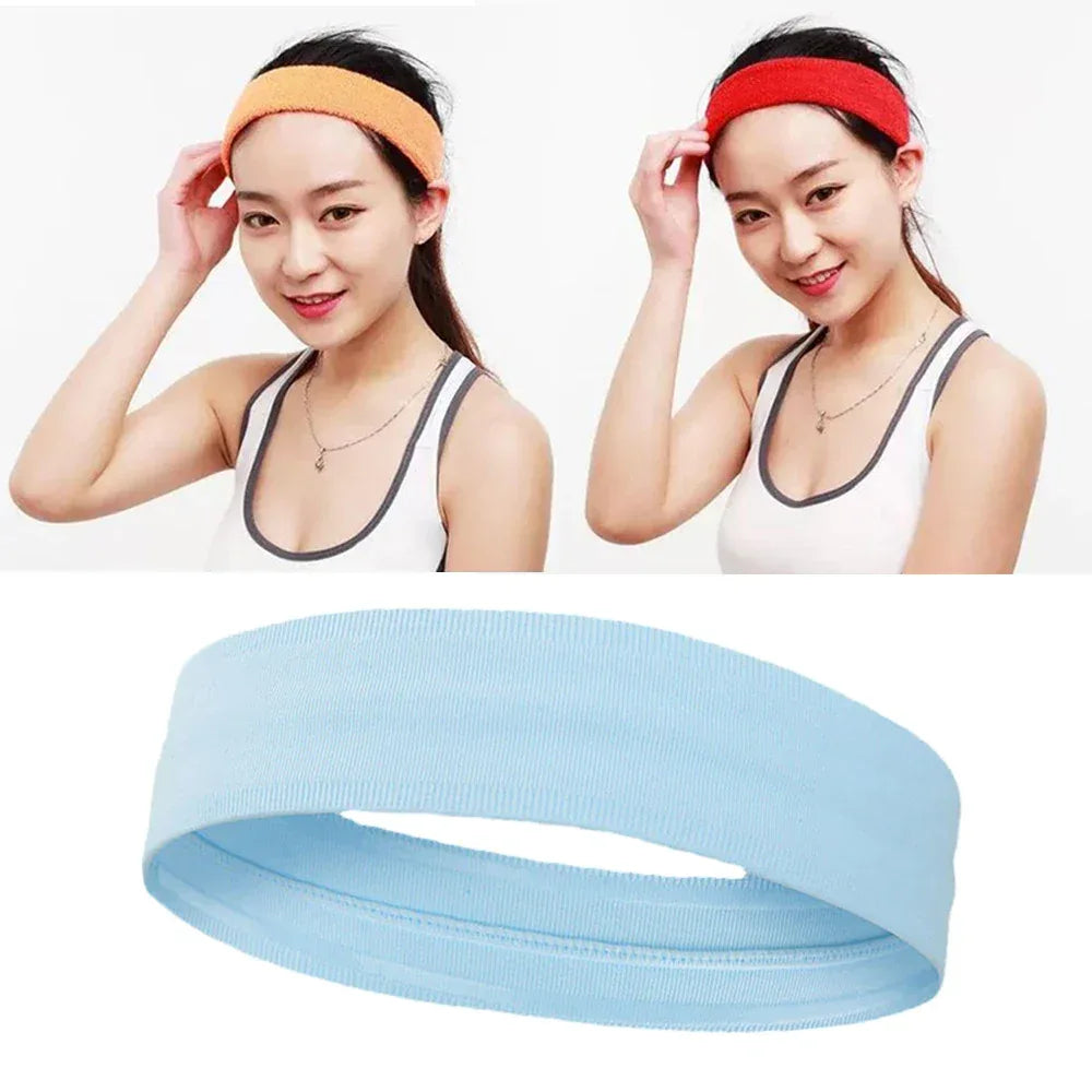 Men Sport Elastic Headbands Thick Non-Slip Sweatband Sports Gym Headband Women Men Breathable Basketball Fitness Yoga Hair Band - Zen Fit Plus