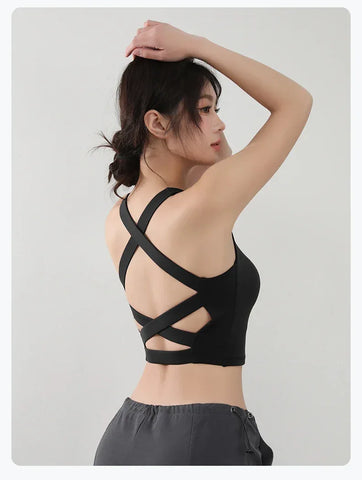 Women Fitness Underwear Yoga Bras cross Back Beauty Sports Bras Front Zippe Top Bra Sexy Breathable Underwear For Women Gym Top - Zen Fit Plus