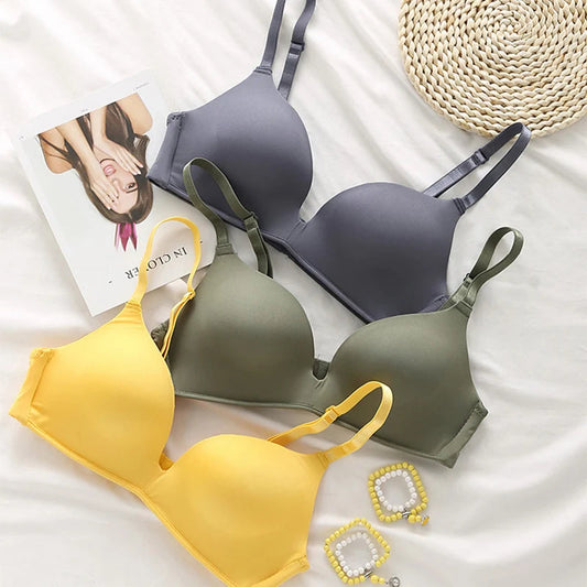 Women Seamless Bra Sexy No Wire Push Up Underwear Girls Students Breathable Thin 10 Colors Bras Female's Bra Breathable Gathered Zen fit plus