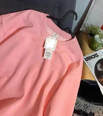 Thickened Fleece Cotton Hoodie Unisex Oversized round Neck Solid Color Couple's Sweatshirt Versatile Autumn Winter New Arrival - Zen Fit Plus