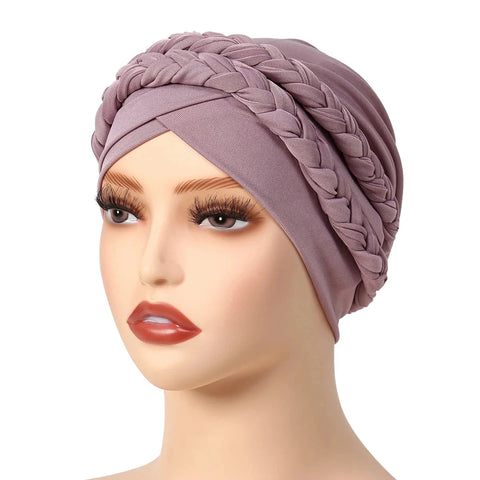 Lady Women Hat Chemo Cap Muslim Braid Head Scarf Turban Head Wrap Cover  Hair Loss Islamic Headwear Zen Fit Plus