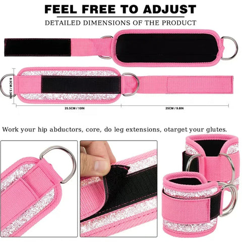 Fitness fluorescence Sports Straps Adjustable D-Ring Support Cuffs Ankle Pulley With Buckle Guard Leg Strength Safety Abductors - Zen Fit Plus